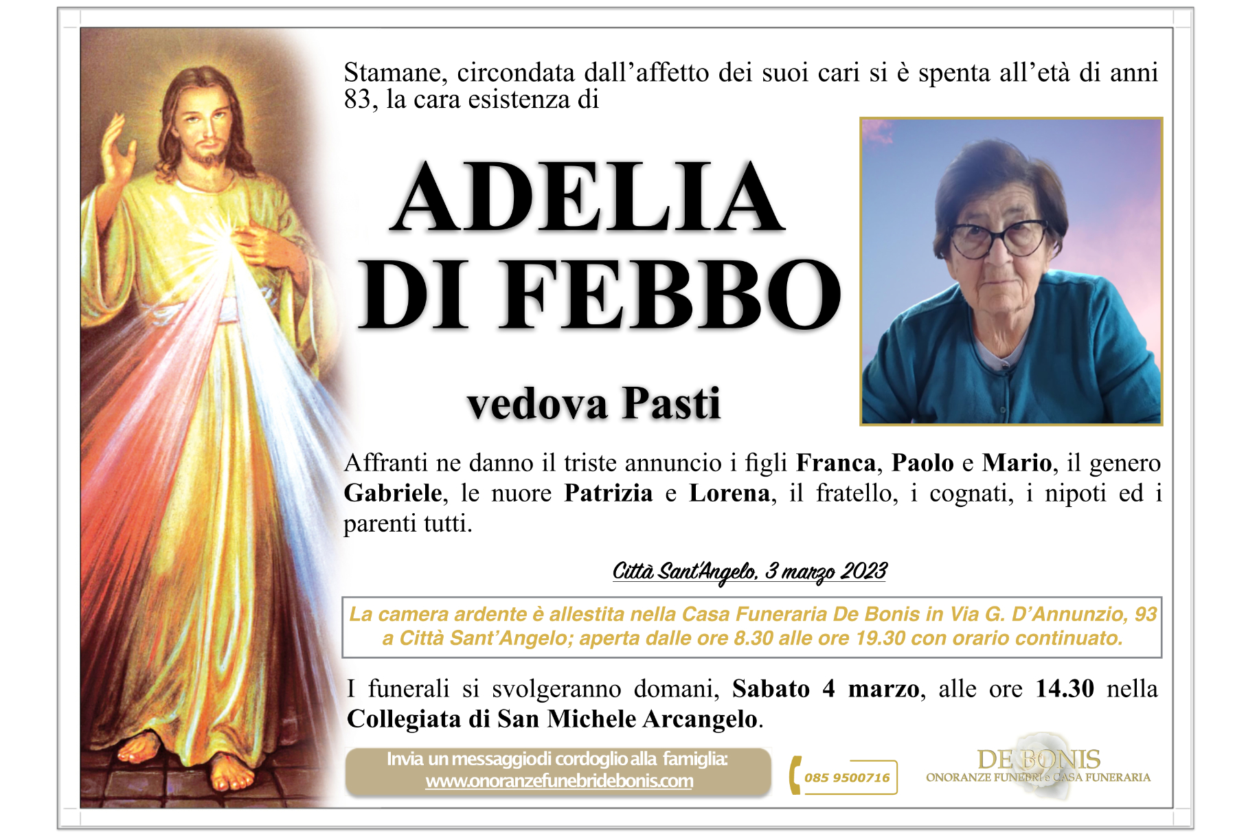 Di Febbo Adelia - Onoranze Funebri De Bonis